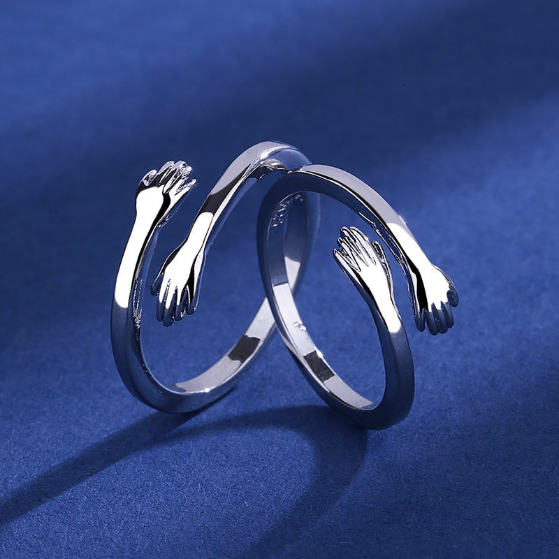 S925 Silver Hug Palm Ring