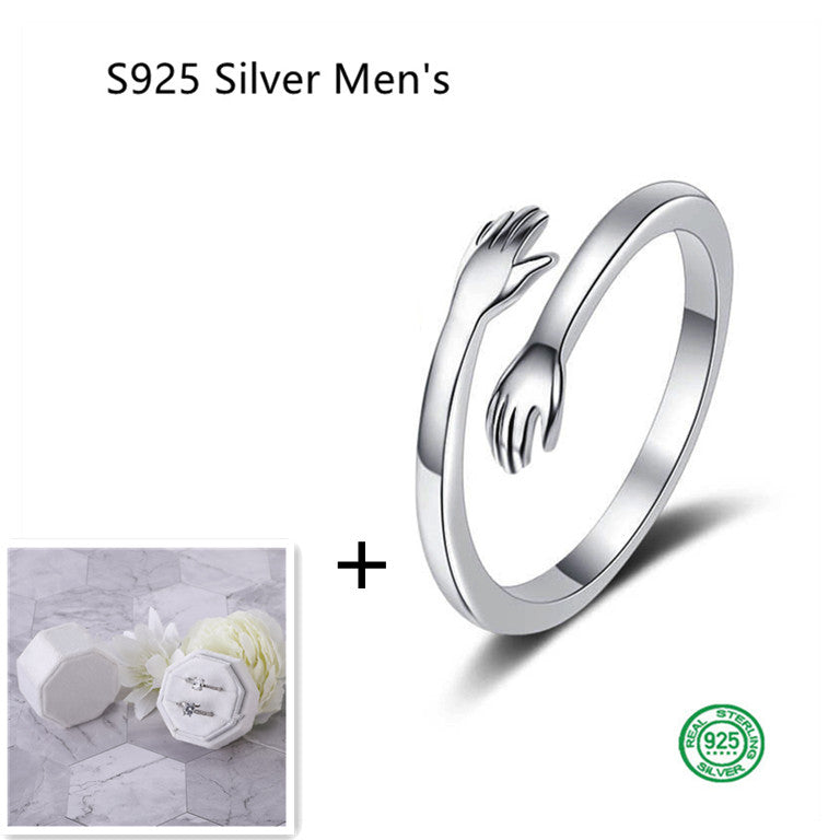S925 Silver Hug Palm Ring