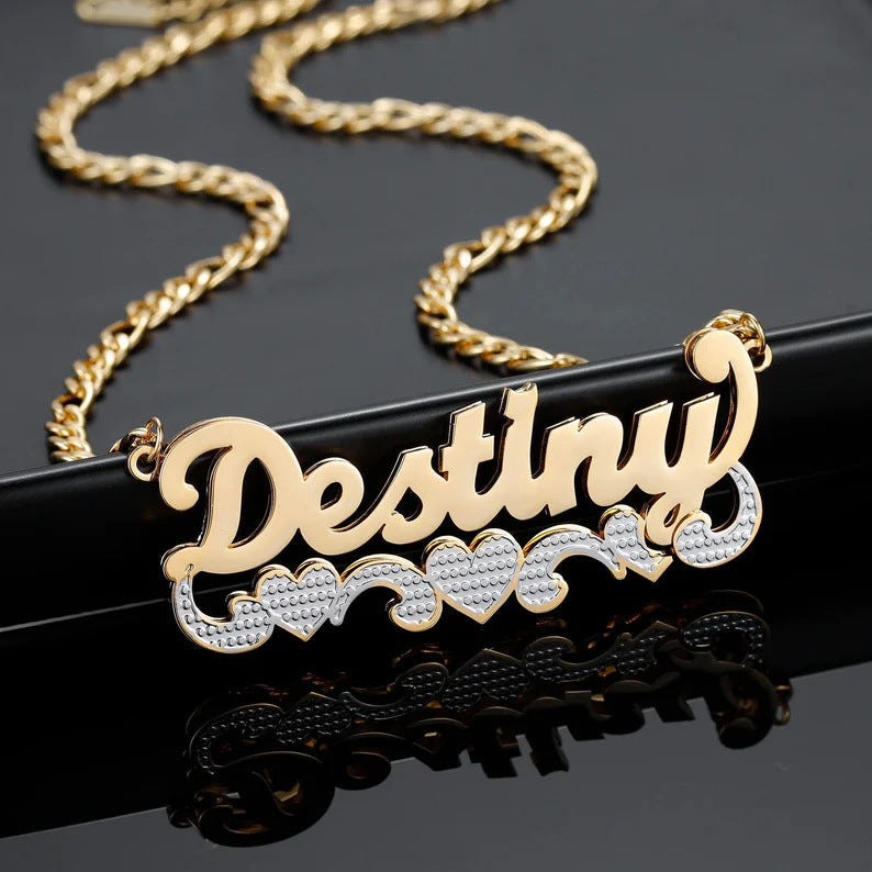 English Name Necklace Double Layer