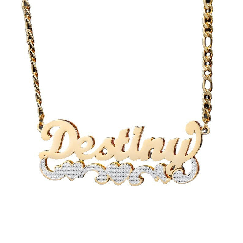 English Name Necklace Double Layer