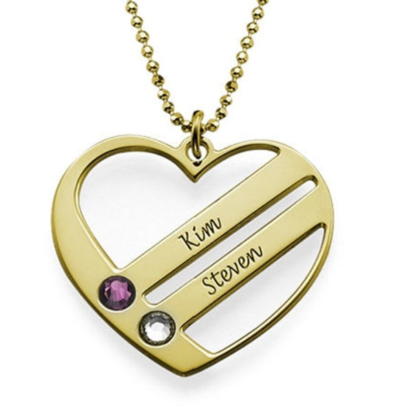 Custom Engraved Name S925 Silver Birthstone Necklace