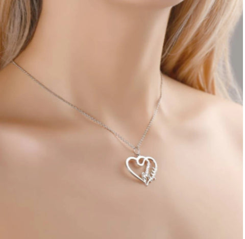 Double Name Personalized Heart Necklace