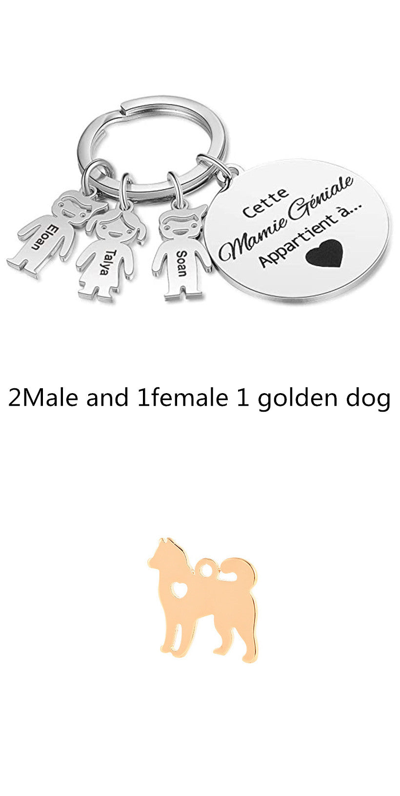 Stainless Steel Family Custom Keychain