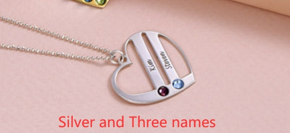 Custom Engraved Name S925 Silver Birthstone Necklace