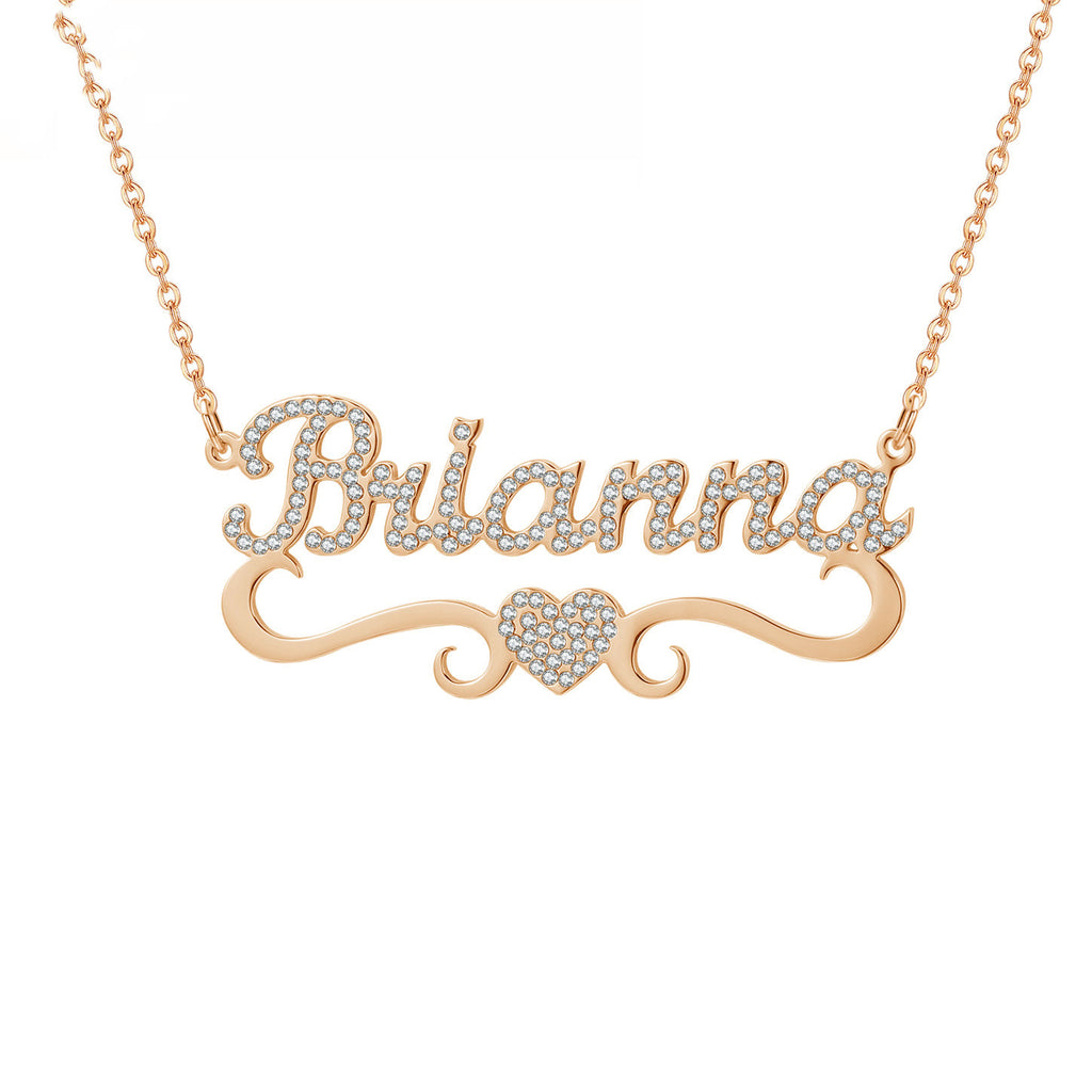 Personalized Heart Name Butterfly Necklace