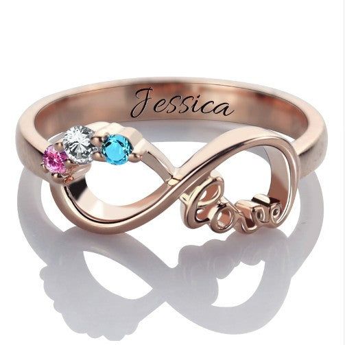 Sterling Silver Infinity Personalized Ring