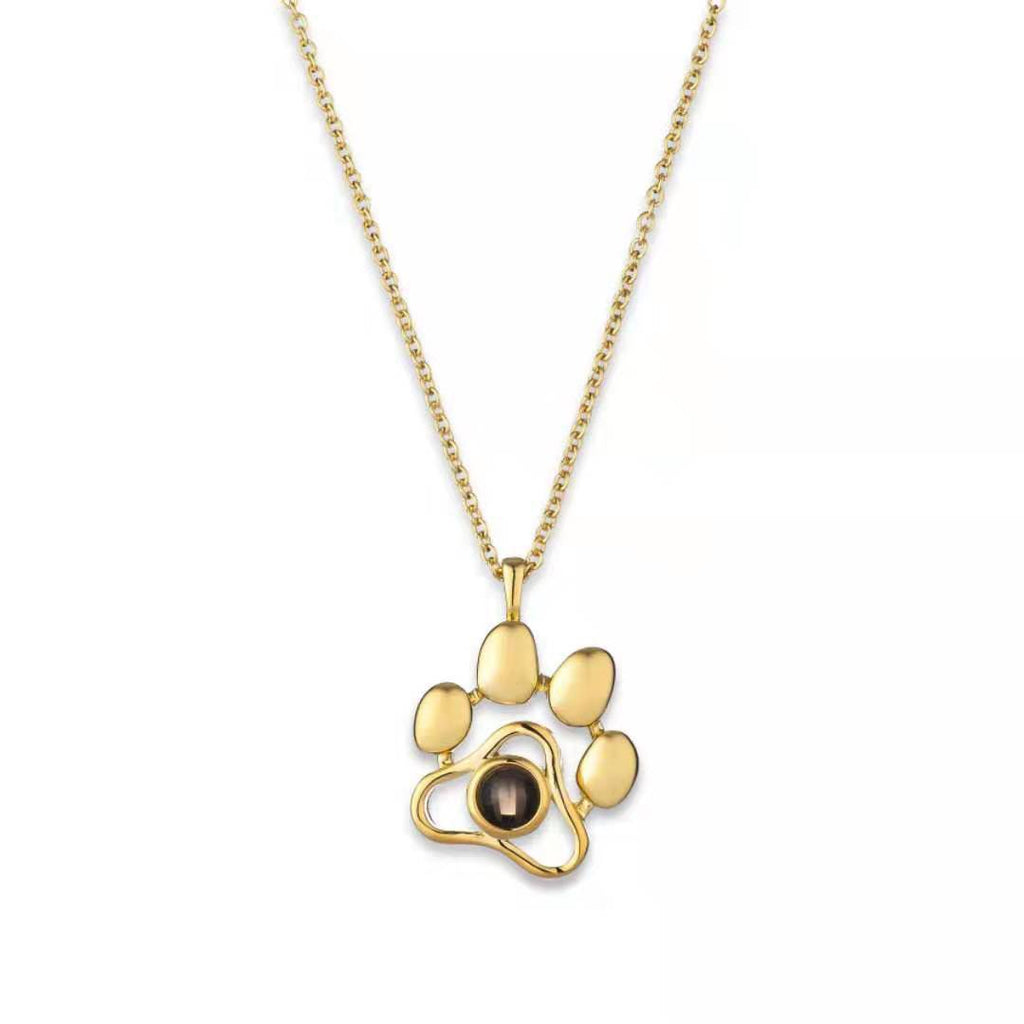 Footprint Color Photo Projection Necklace