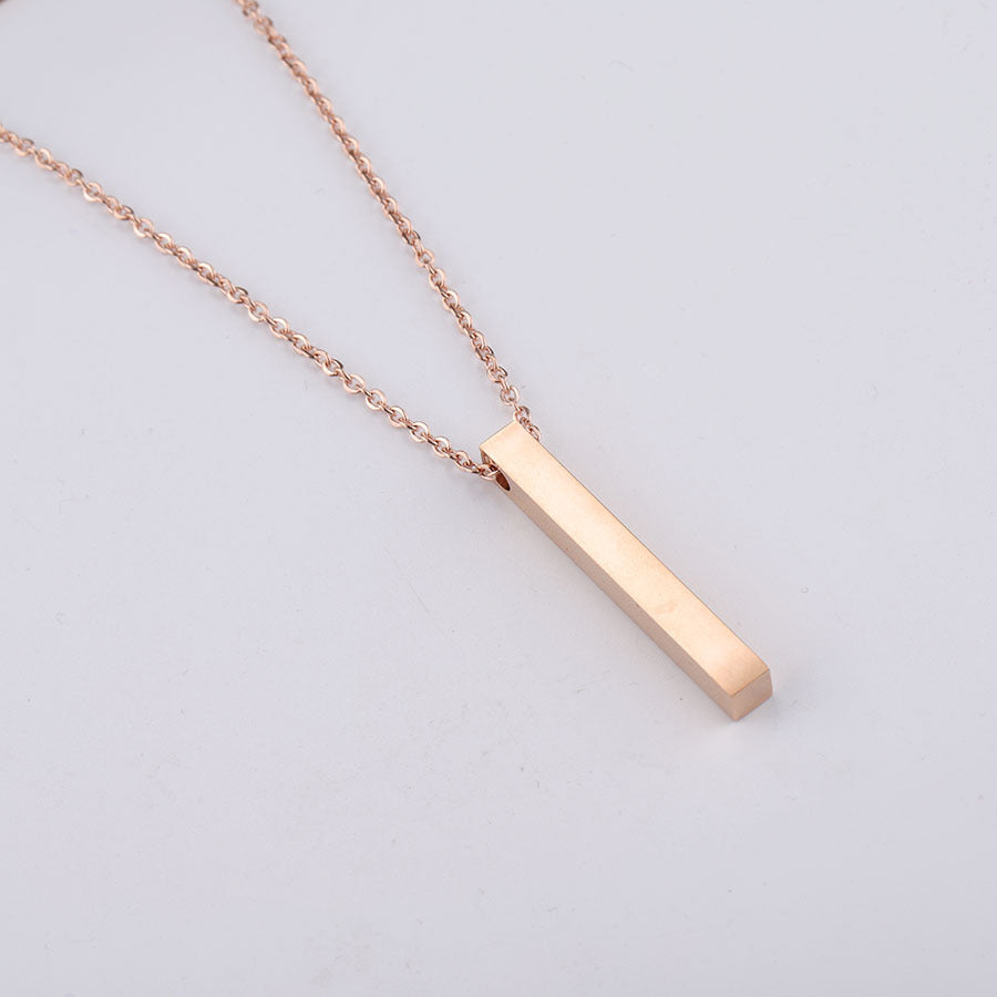 3D Engraved Bar Necklace (Choose Font)