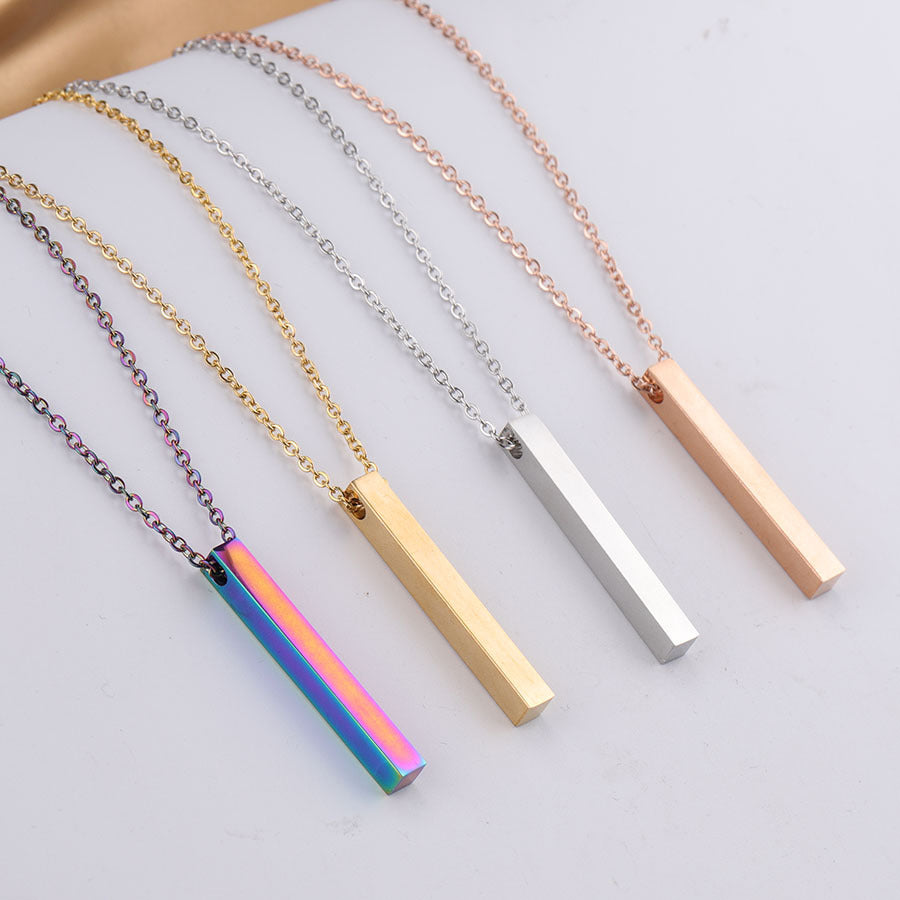 3D Engraved Bar Necklace (Choose Font)