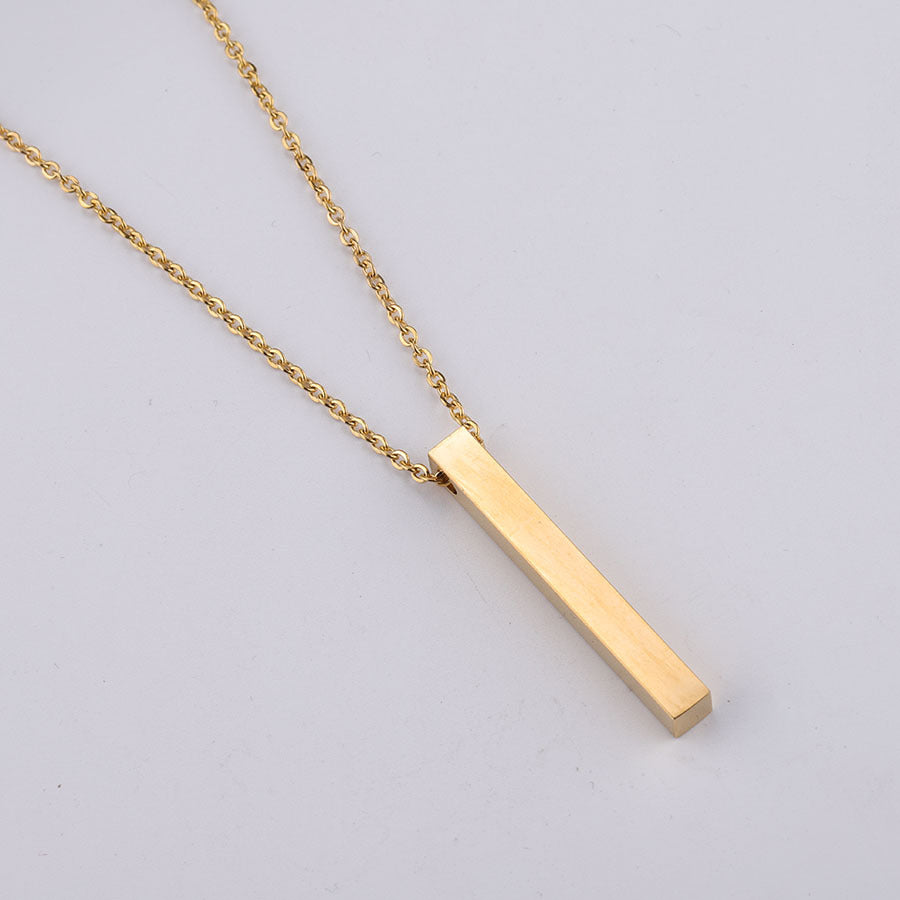 3D Engraved Bar Necklace (Choose Font)