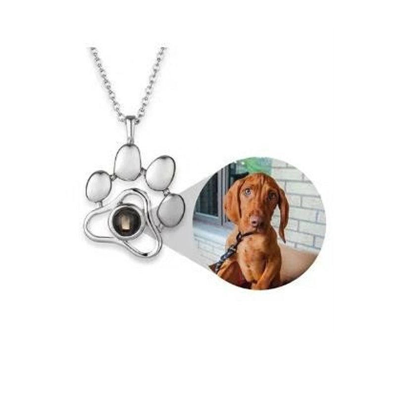 Footprint Color Photo Projection Necklace