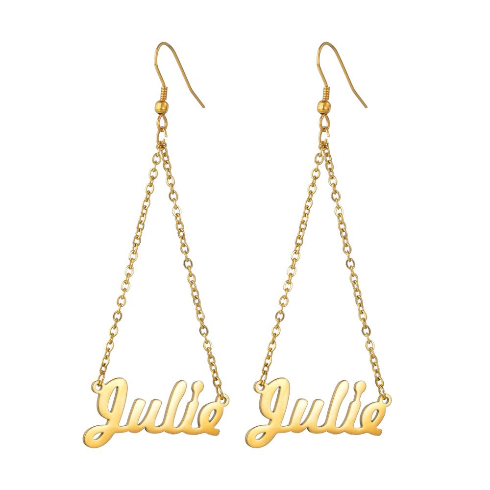 Stainless Steel Name Earrings