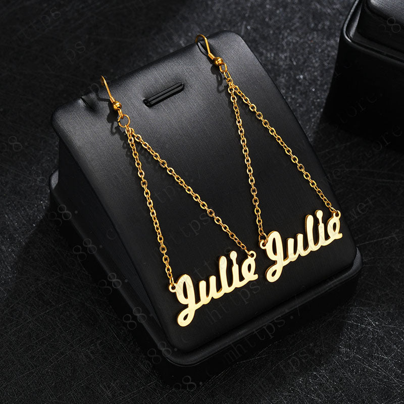 Stainless Steel Name Earrings