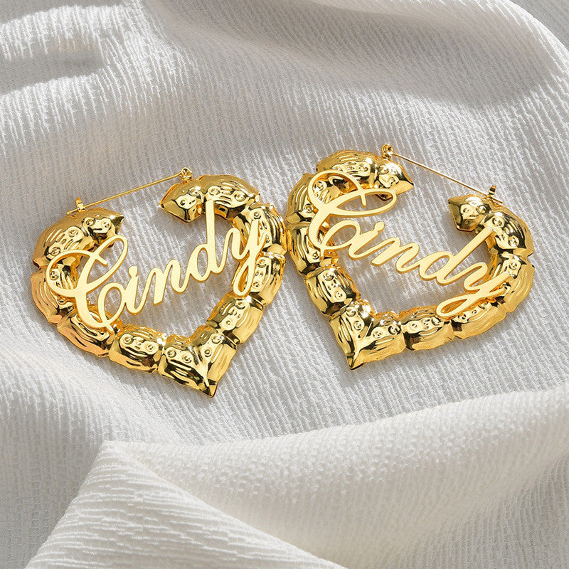 Bamboo Heart Earrings