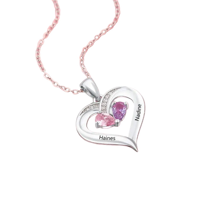 Heart-shaped Custom Gem Pendant Necklace