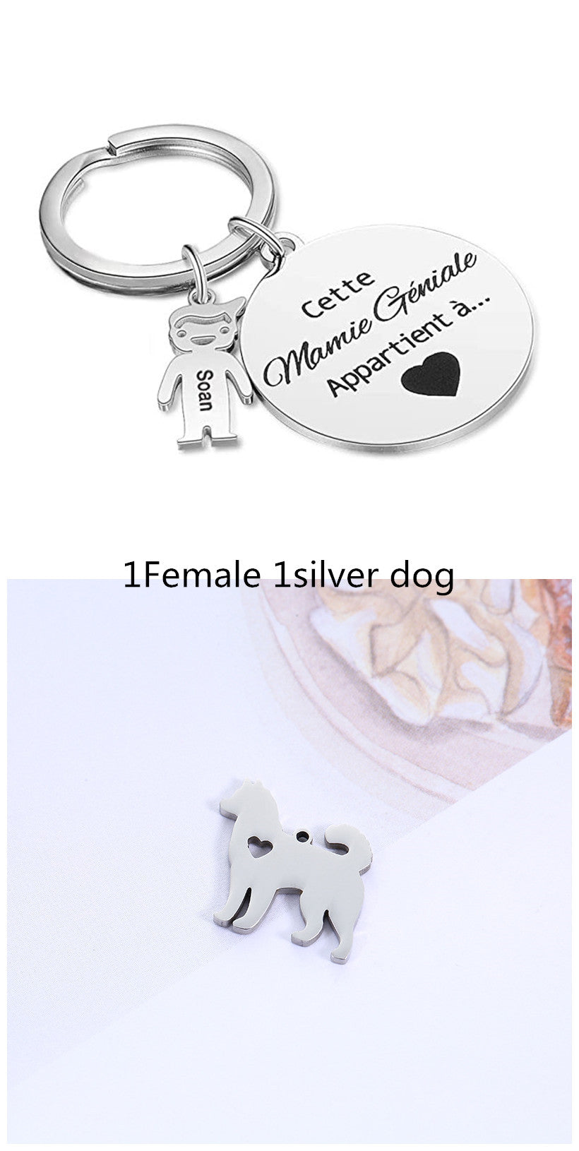 Stainless Steel Family Custom Keychain