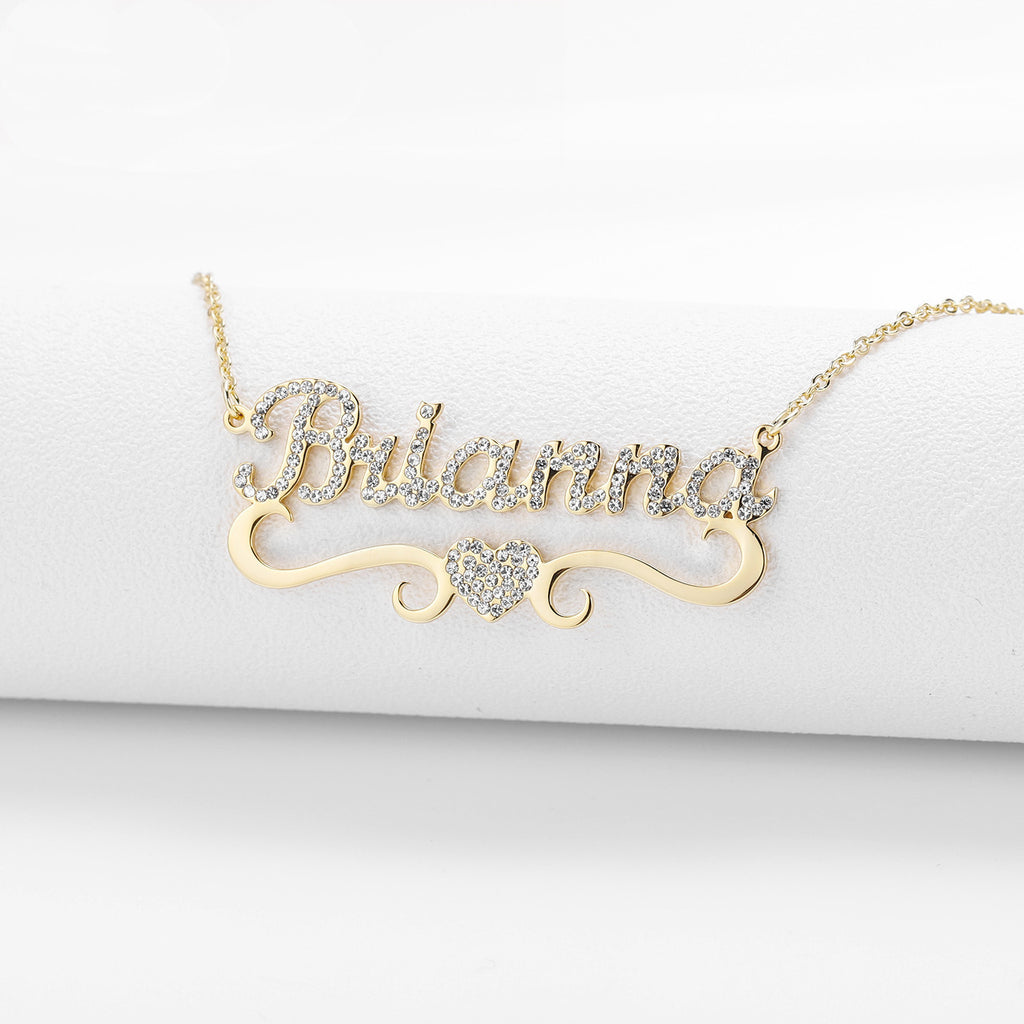 Personalized Heart Name Butterfly Necklace