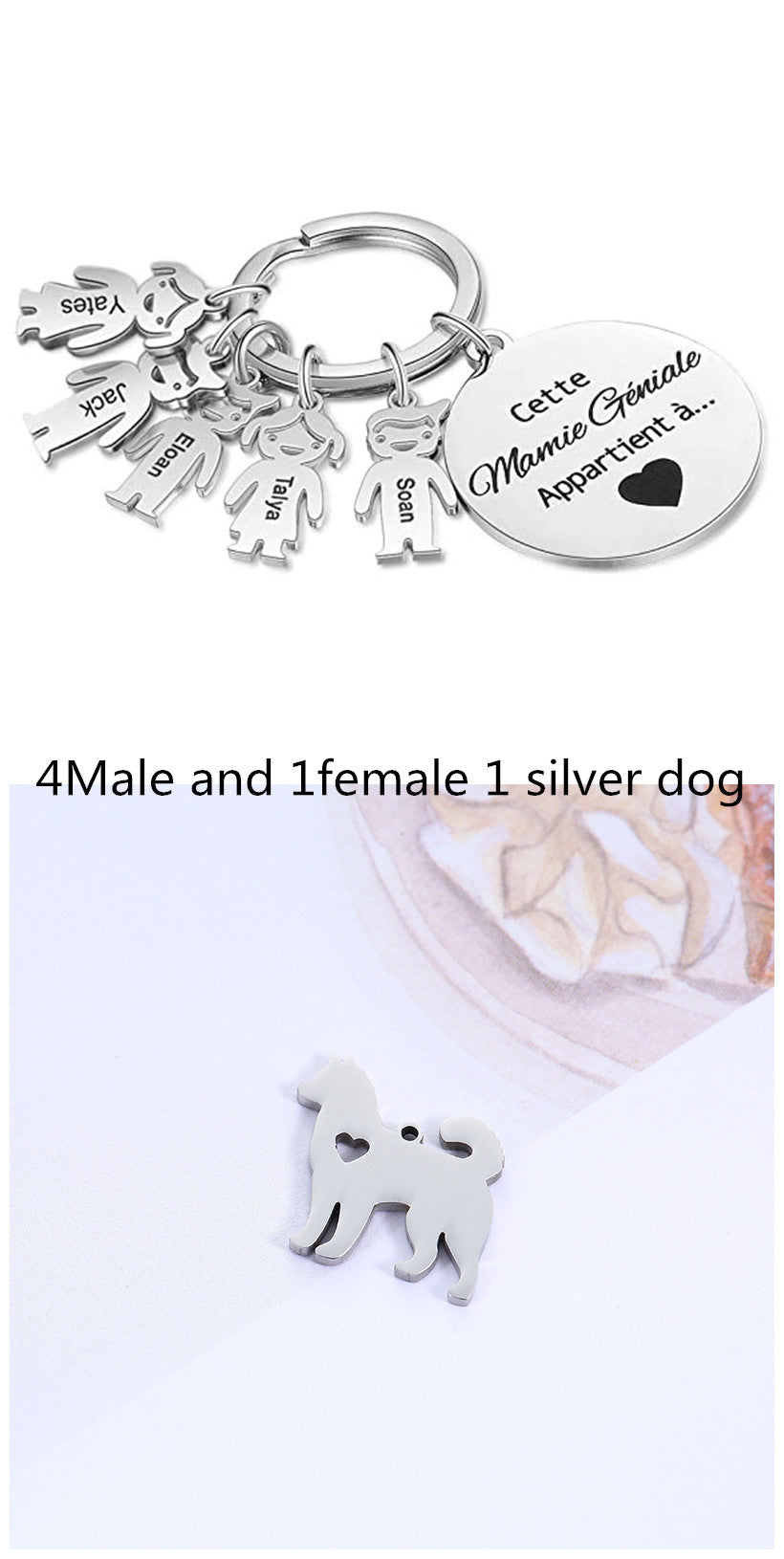 Stainless Steel Family Custom Keychain