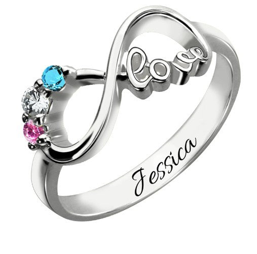 Sterling Silver Infinity Personalized Ring
