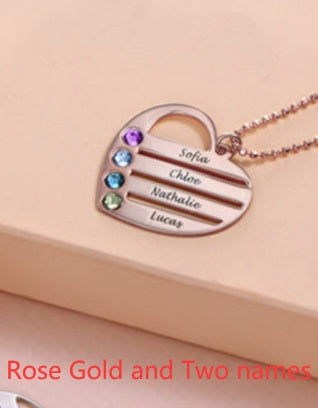 Custom Engraved Name S925 Silver Birthstone Necklace