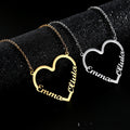 Stainless Steel Custom Name Heart Necklace