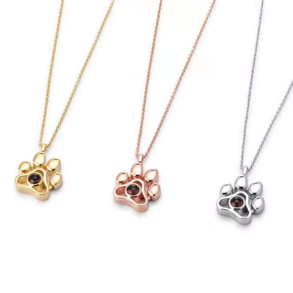 Footprint Color Photo Projection Necklace