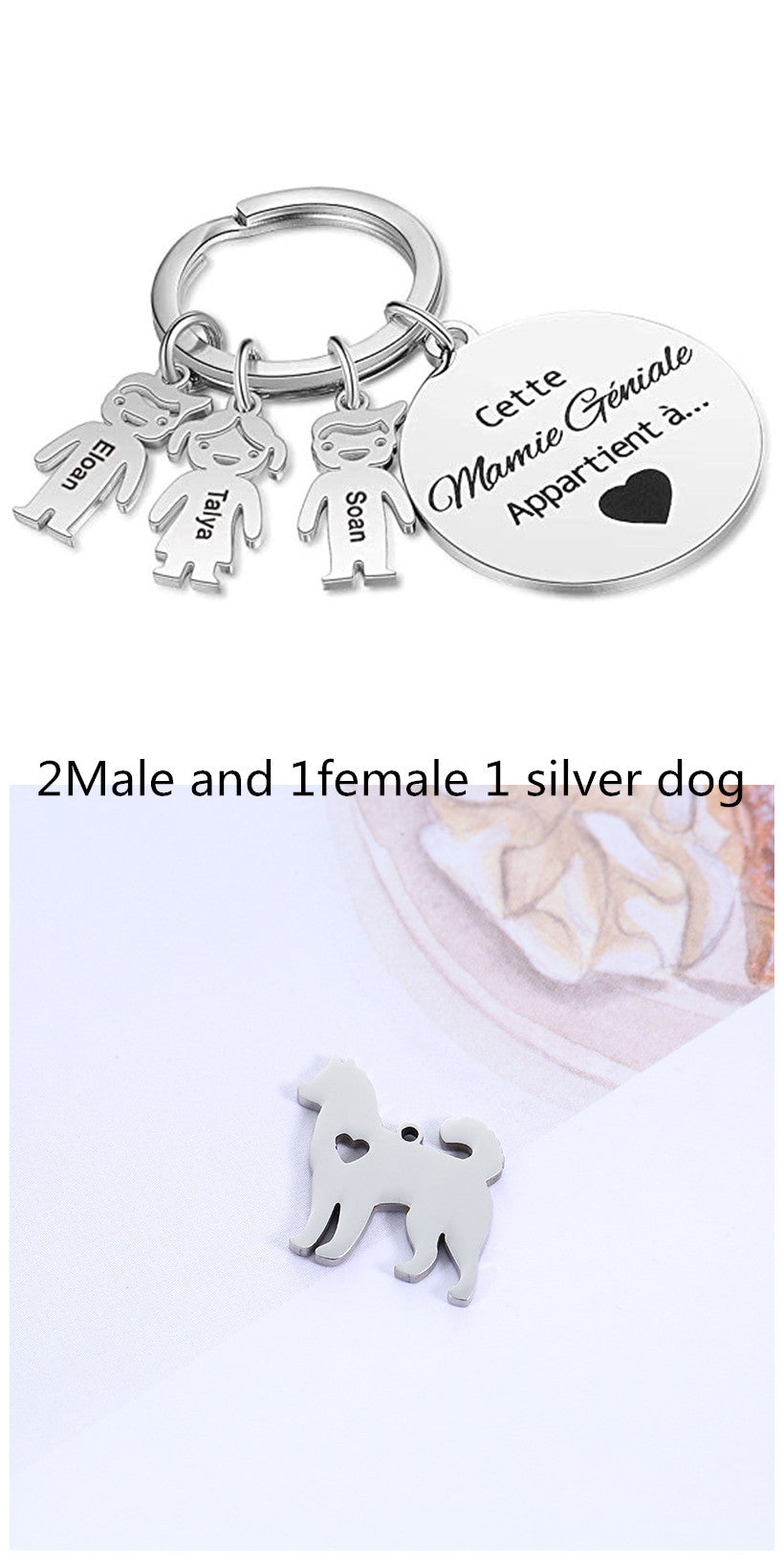 Stainless Steel Family Custom Keychain