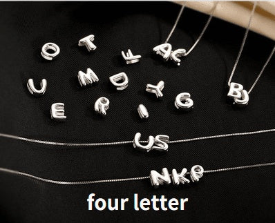 Sterling Silver Collarbone Chain Alphabet Necklace