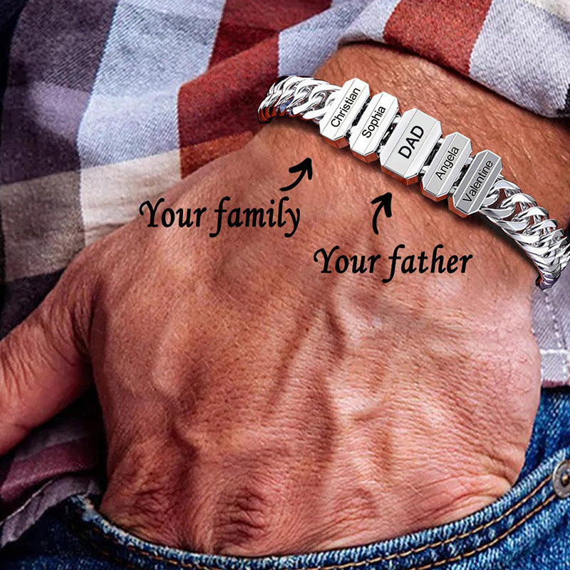 Men's Stainless Steel Combination Cuban Chain Bracelet