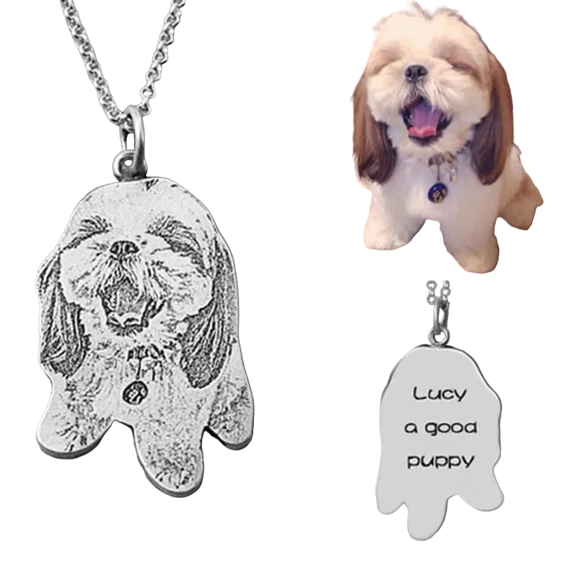 925 Silver Customized Animal Photo Necklace
