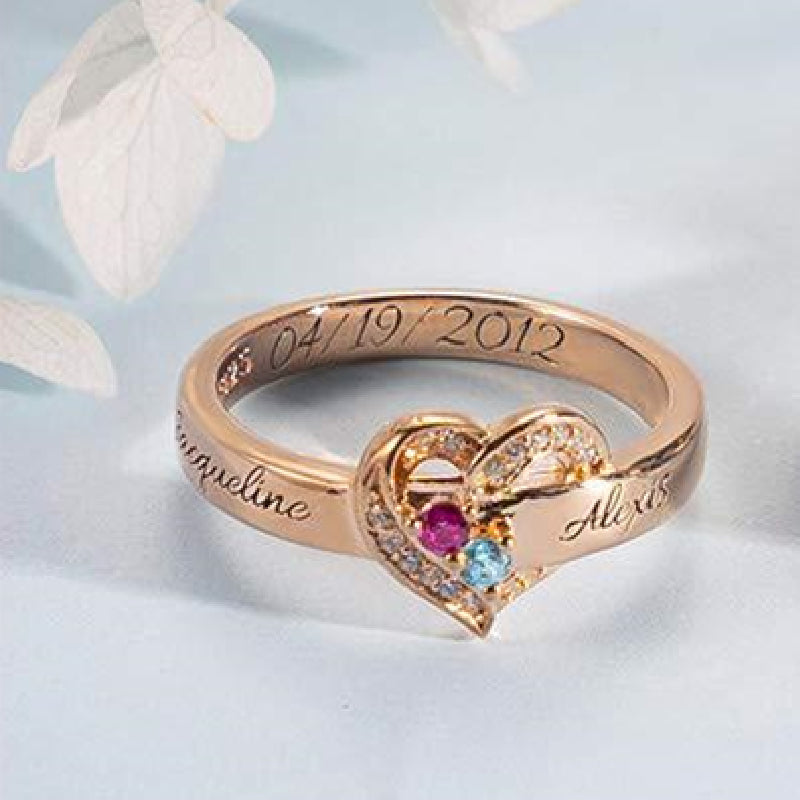 Personalized Birthday Stone Ring