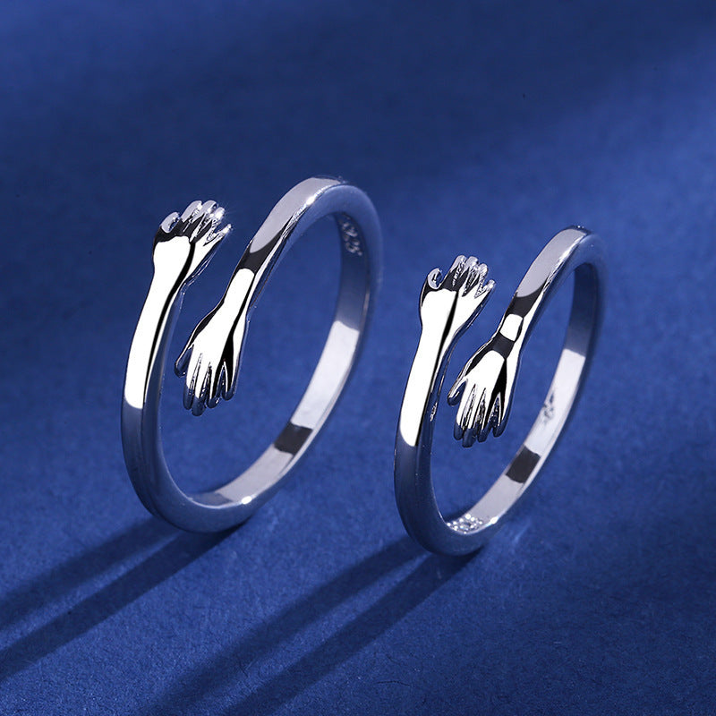 S925 Silver Hug Palm Ring
