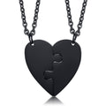 Titanium Steel Heart-Shaped Two-Piece Puzzle Necklace