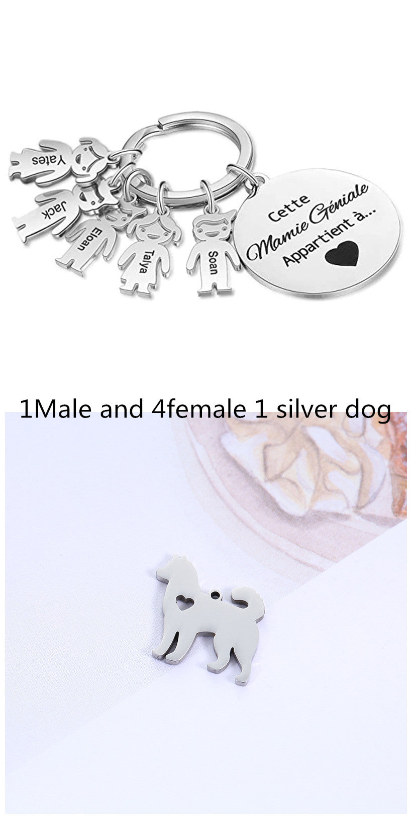 Stainless Steel Family Custom Keychain