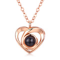 S925 Silver Photo Projection Necklace Heart Shaped