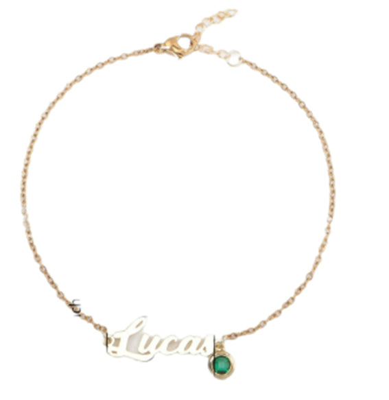 English Name Birthstone Anklet