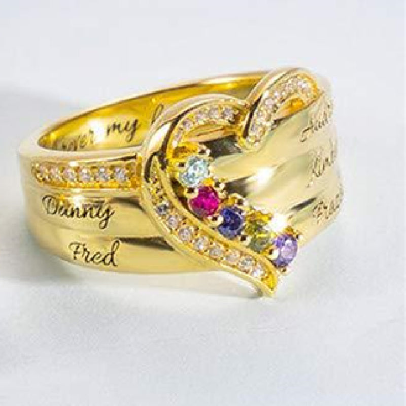 Personalized Birthday Stone Ring