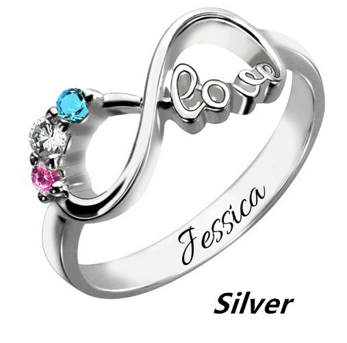 Sterling Silver Infinity Personalized Ring