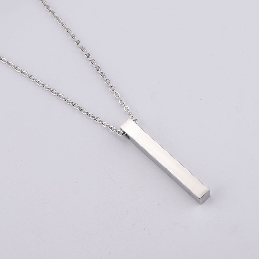 3D Engraved Bar Necklace (Choose Font)