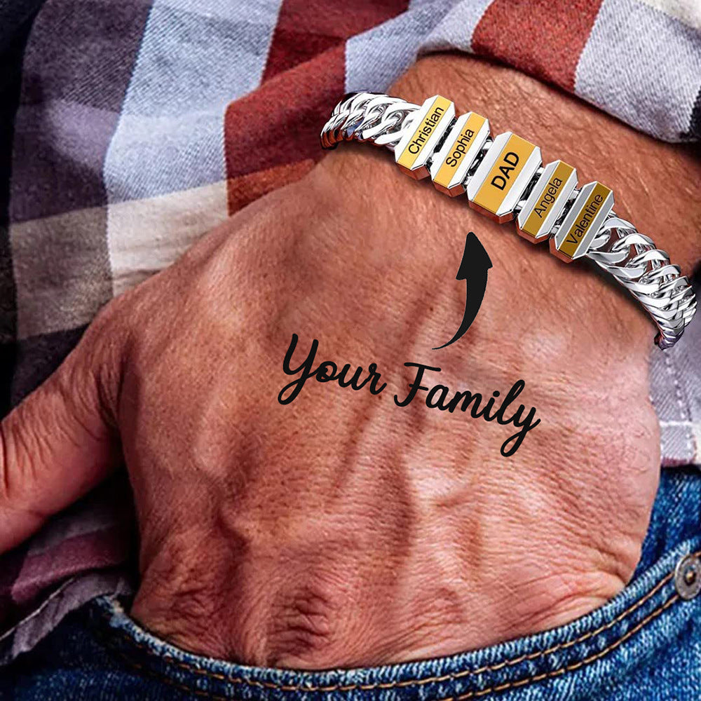 Men's Stainless Steel Combination Cuban Chain Bracelet
