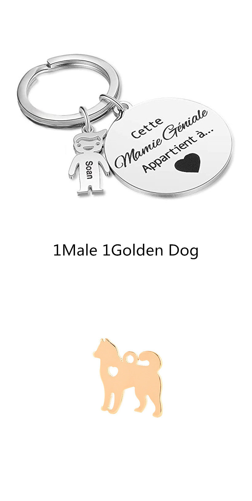 Stainless Steel Family Custom Keychain