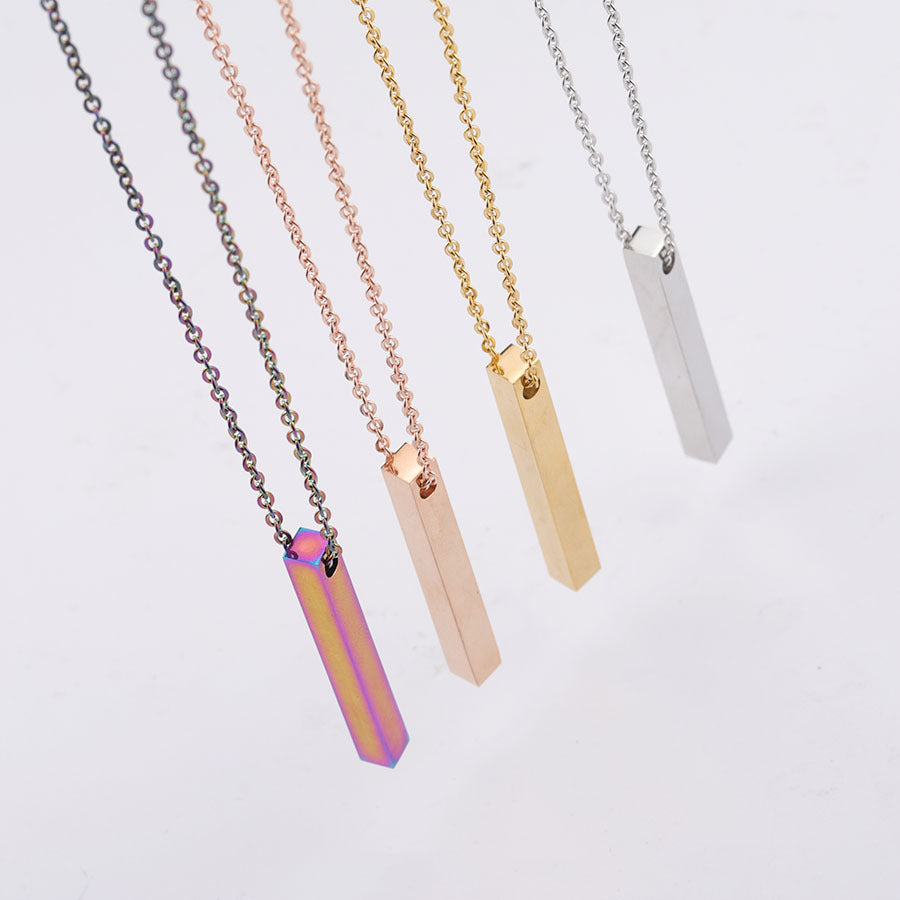 3D Engraved Bar Necklace (Choose Font)
