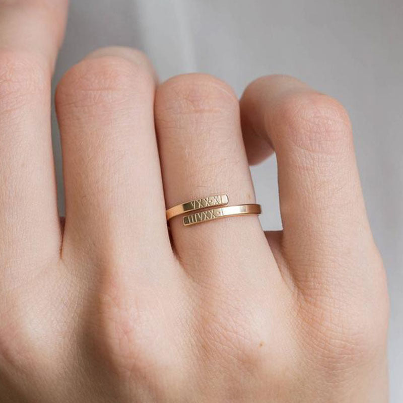 Couple Custom Name Ring Gold Plated