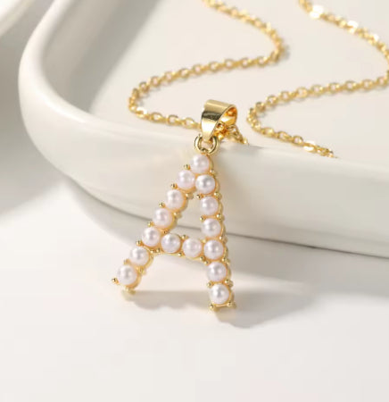 Pearl Initial Pendent Necklace