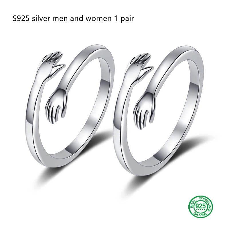 S925 Silver Hug Palm Ring