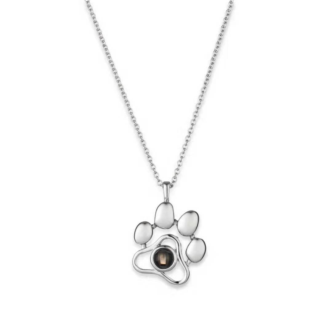 Footprint Color Photo Projection Necklace