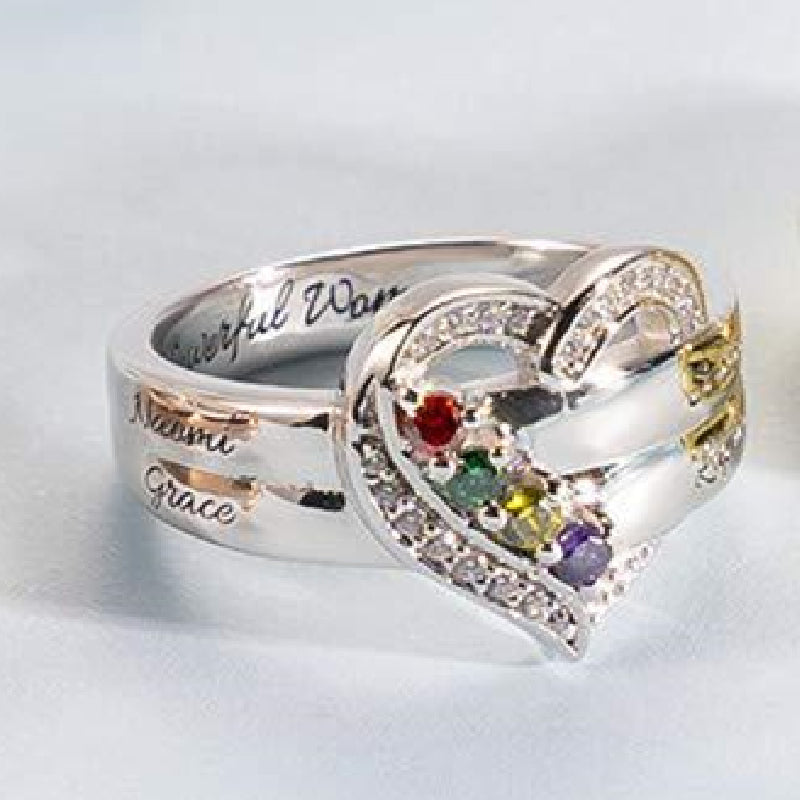 Personalized Birthday Stone Ring
