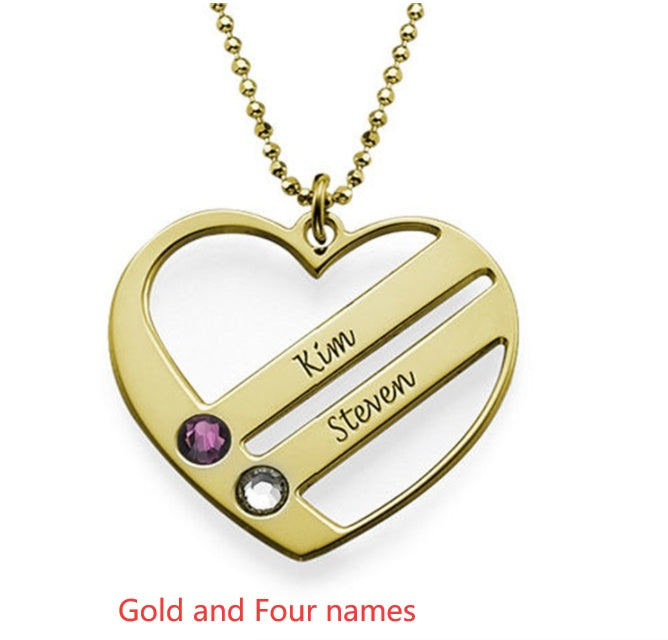 Custom Engraved Name S925 Silver Birthstone Necklace