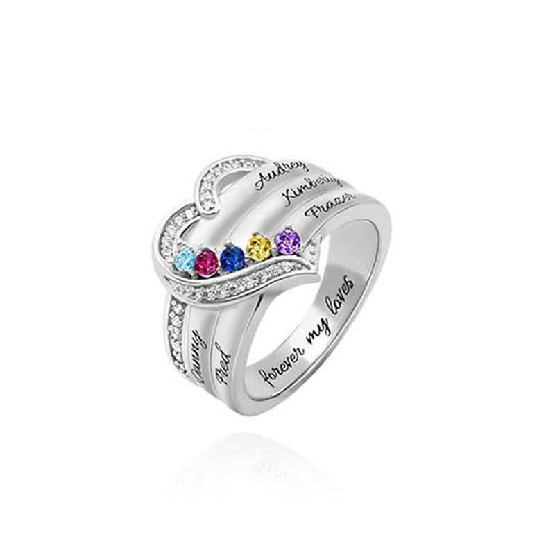 Personalized Birthday Stone Ring
