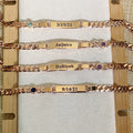 Baby Birthstone Bracelet Stainless Steel Gold Plated